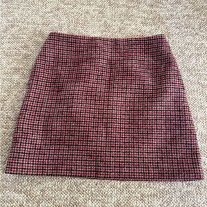 Uniqlo Red and Black Plaid Mini Skirt